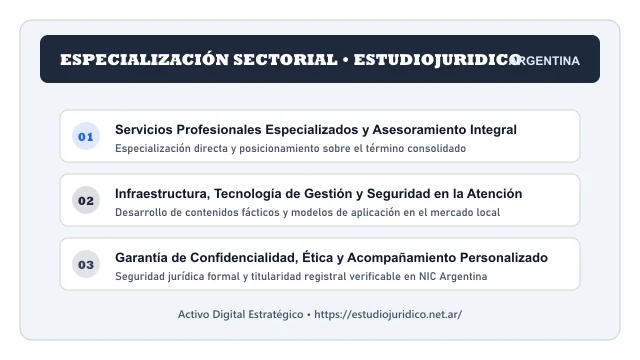 Pilares temáticos y especialización sectorial de Estudiojuridico en Argentina